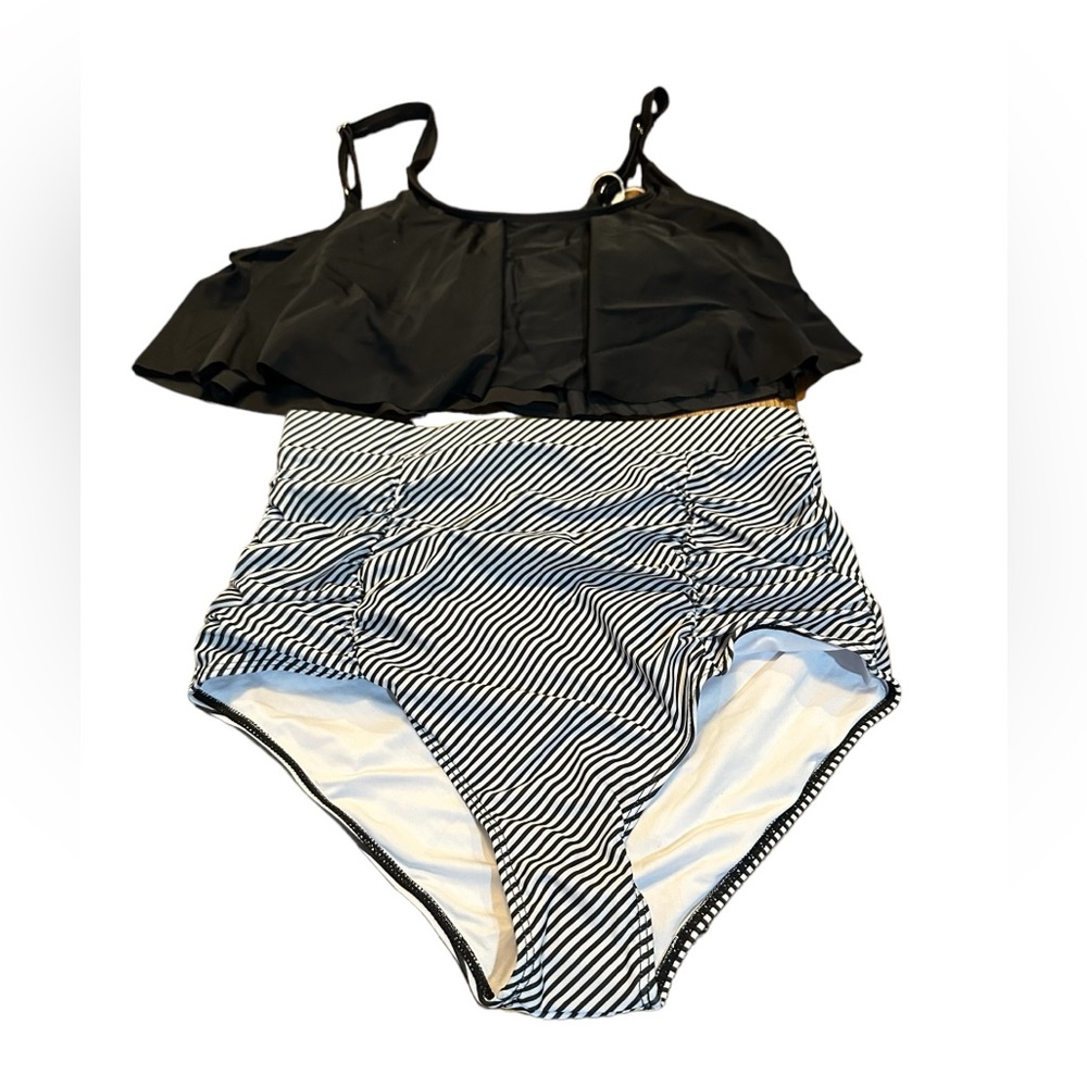 Avid love 2 piece bikini bathing suit size high waisted‎ large NWT
